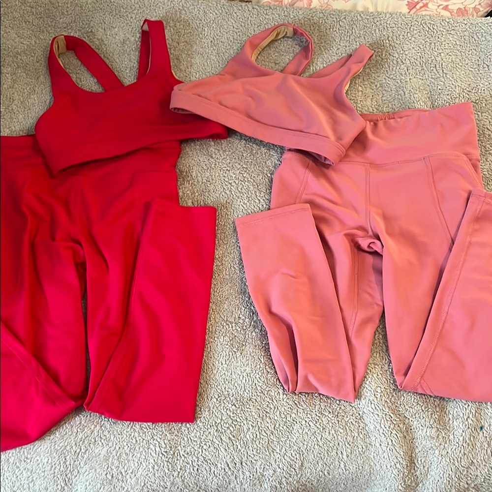 Girls  Red and Pink Activewear Set
